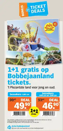 Albert Heijn 1+1 gratis op Bobbejaanland tickets aanbieding