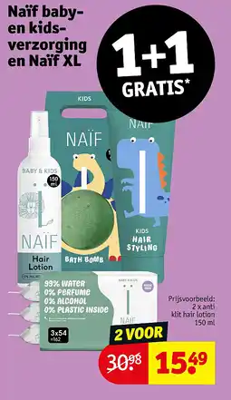 Kruidvat Naïf babyen kidsverzorging en Naïf XL aanbieding