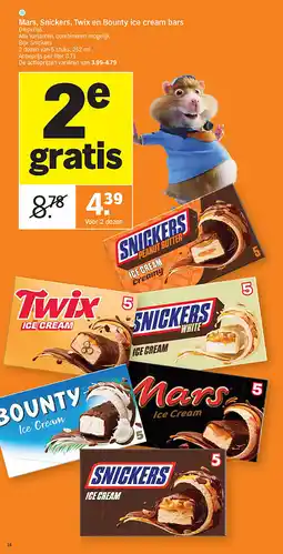 Albert Heijn Mars, Snickers, Twix en Bounty ice cream bars aanbieding