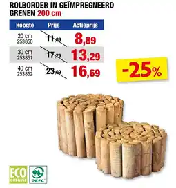 Hubo ROLBORDER IN GEÏMPREGNEERD GRENEN 200 cm aanbieding