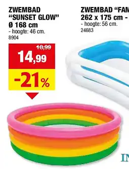 Hubo ZWEMBAD “SUNSET GLOW” Ø 168 cm aanbieding