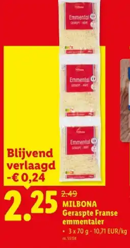 Lidl Geraspte Franse emmentaler aanbieding