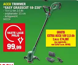 Hubo ACCU TRIMMER “EASY GRASSCUT 18-230” aanbieding