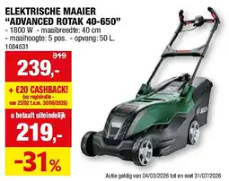 Hubo ELEKTRISCHE MAAIER “ADVANCED ROTAK 40-650” aanbieding