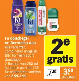 Albert Heijn Fa douchegel en Borotalco deo aanbieding