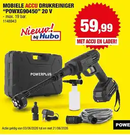 Hubo MOBIELE ACCU DRUKREINIGER “POWXG90450” 20 V aanbieding
