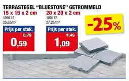 Hubo TERRASTEGEL “BLUESTONE” GETROMMELD 15 x 15 x 2 cm aanbieding