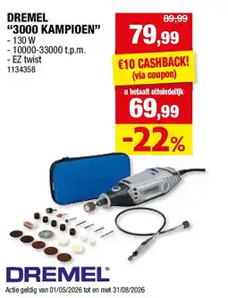 Hubo DREMEL “3000 KAMPIOEN” aanbieding