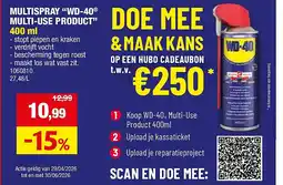 Hubo MULTISPRAY “WD-40 MULTI-USE PRODUCT” 400 ml aanbieding