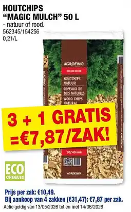 Hubo HOUTCHIPS “MAGIC MULCH” 50 L aanbieding
