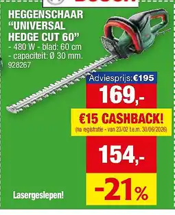 Hubo HEGGENSCHAAR “UNIVERSAL HEDGE CUT 60” aanbieding