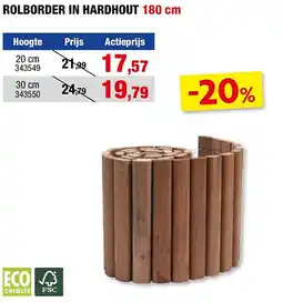 Hubo ROLBORDER IN HARDHOUT 180 cm aanbieding