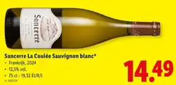 Lidl Sancerre La Coulée Sauvignon blane aanbieding