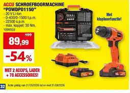 Hubo ACCU SCHROEFBOORMACHINE “POWDPO1150” aanbieding