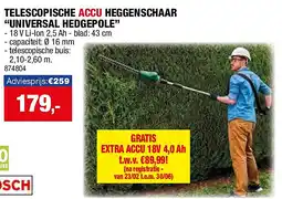 Hubo TELESCOPISCHE ACCU HEGGENSCHAAR “UNIVERSAL HEDGEPOLE” aanbieding