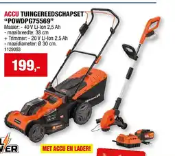 Hubo ACCU TUINGEREEDSCHAPSET “POWDPG75569” aanbieding