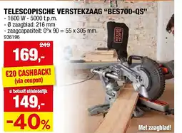 Hubo TELESCOPISCHE VERSTEKZAAG “BES700-QS” aanbieding