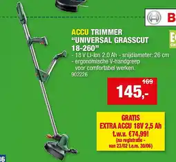 Hubo ACCU TRIMMER “UNIVERSAL GRASSCUT 18-260” aanbieding