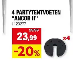 Hubo Garden Plus Ancor II voet partytent 4 stuks aanbieding
