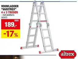 Hubo VOUWLADDER “VARITREX” 4 x 3 TREDEN aanbieding