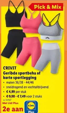 Lidl Geribde sportbeha of korte sportlegging aanbieding