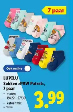 Lidl Sokken PAW Patrol, 7 paar aanbieding