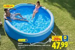 Lidl Zwembad Quick-up incl filterpomp, o 300 x 63 cm aanbieding