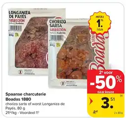 Carrefour Spaanse charcuterie Boadas 1880 aanbieding