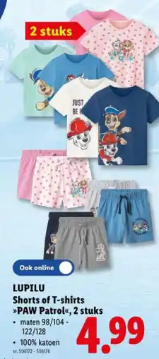 Lidl Shorts of T-shirts PAW Patrol aanbieding