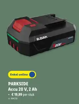 Lidl Accu 20 V, 2 Ah aanbieding