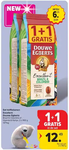 Carrefour Set koffiebonen Excellent Douwe Egberts aanbieding