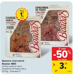Carrefour Spaanse charcuterie Boadas 1880 aanbieding