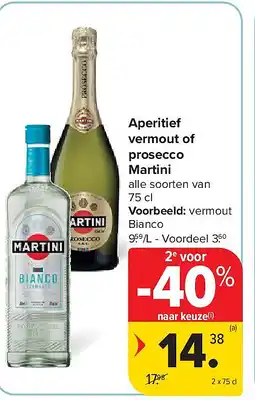 Carrefour Aperitief vermout of prosecco Martini aanbieding