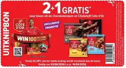 Carrefour naar keuze uit de chocoladerepen en Chokotoff Côte d’Or aanbieding