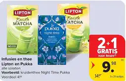 Carrefour Infusies en thee Lipton en Pukka aanbieding