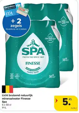 Carrefour Licht bruisend natuurlijk mineraalwater Finesse Spa aanbieding
