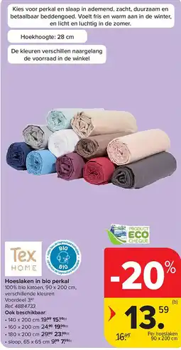 Carrefour Hoeslaken in bio perkal aanbieding