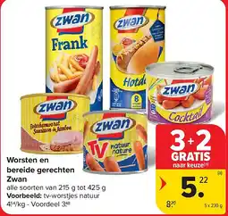 Carrefour Worsten en bereide gerechten Zwan aanbieding