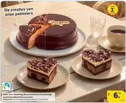 Carrefour Taart voor Vaderdag (6 personen) en hartvormige zwartewoudtaart (2 personen) aanbieding
