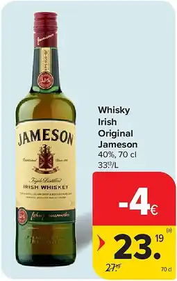 Carrefour Whisky Irish Original Jameson aanbieding