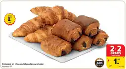 Carrefour Croissant en chocoladebroodje pure boter aanbieding