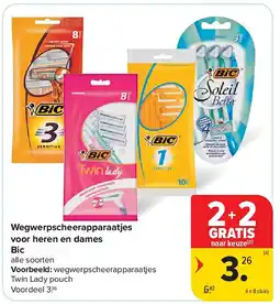 Carrefour Wegwerpscheerapparaatjes voor heren en dames Bic aanbieding