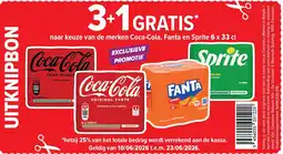Carrefour naar keuze van de merken Coca-Cola, Fanta en Sprite 6 x 33 cl aanbieding