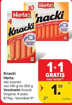 Carrefour Knacki Herta aanbieding