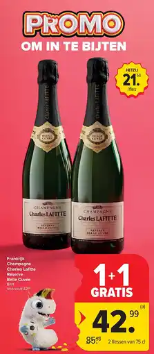 Carrefour Frankrijk Champagne Charles Lafi tte Réserve Belle Cuvée aanbieding