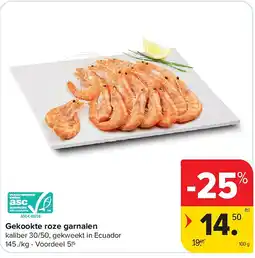Carrefour Gekookte roze garnalen aanbieding