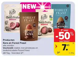 Carrefour Producten Koro en Forest Feast aanbieding
