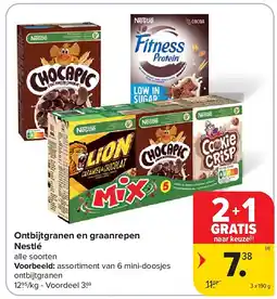 Carrefour Ontbijtgranen en graanrepen Nestlé aanbieding