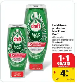 Carrefour Handafwasproducten Max Power Dreft aanbieding