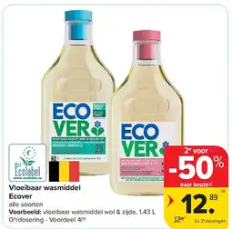 Carrefour Vloeibaar wasmiddel Ecover aanbieding